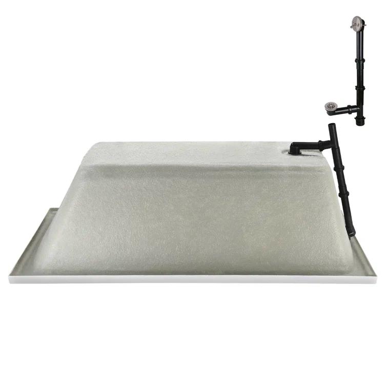 60'' x 32'' Acrylic Soaking Drop-In Bathtub, Drain Included