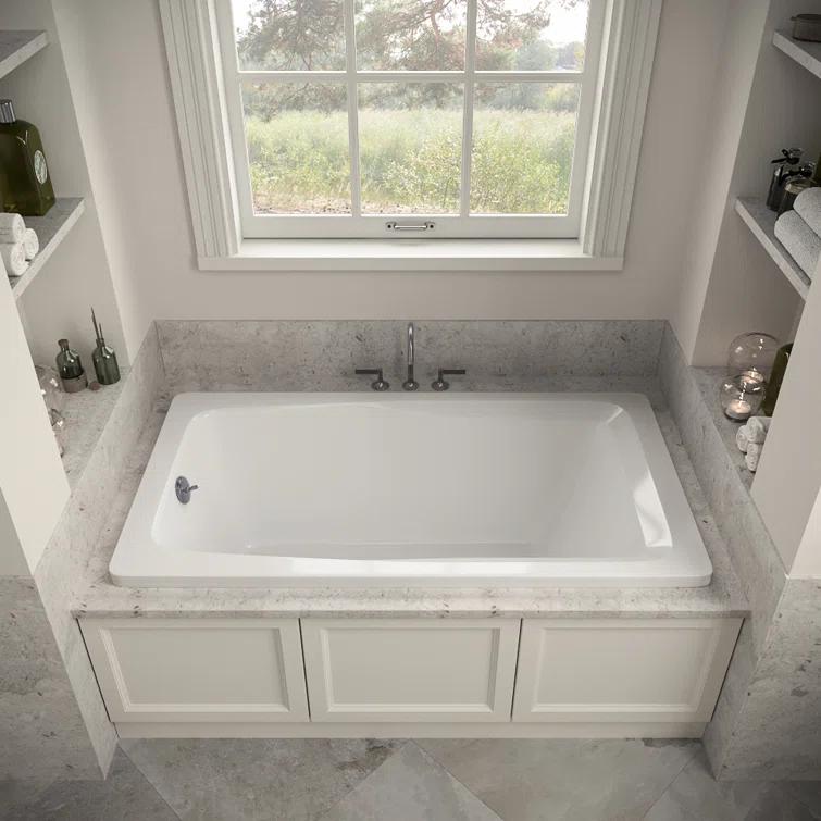 Streamline Bath 60'' x 32'' Acrylic Soaking Drop-In Bathtub, Drain Included N-4400-757-BNK