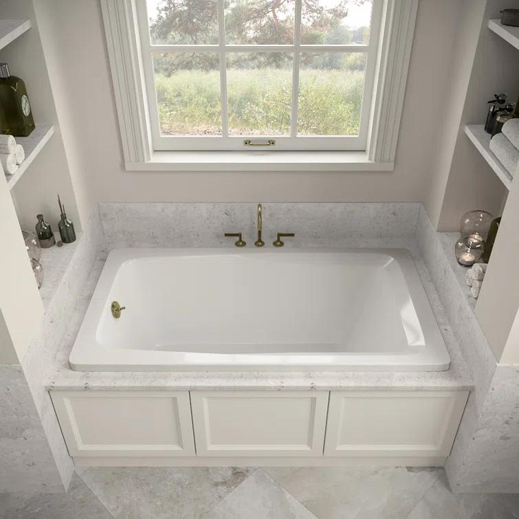 60'' x 32'' Acrylic Soaking Drop-In Bathtub, Drain Included