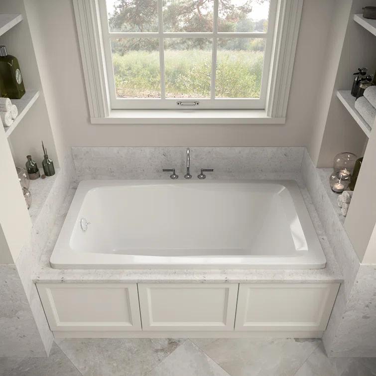 60'' x 32'' Acrylic Soaking Drop-In Bathtub, Drain Included