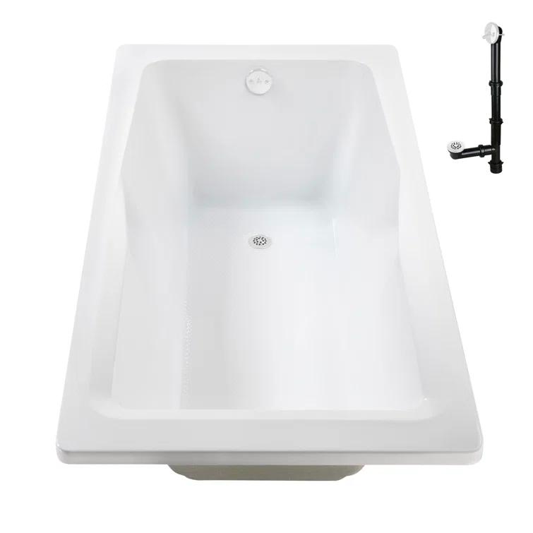 60'' x 32'' Acrylic Soaking Drop-In Bathtub, Drain Included