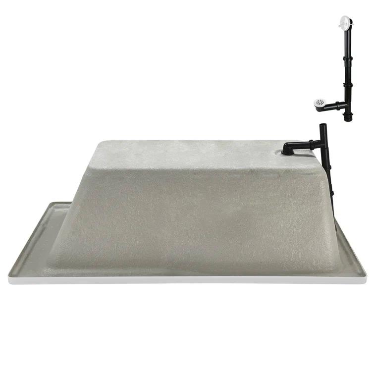 60'' x 32'' Acrylic Soaking Drop-In Bathtub, Drain Included