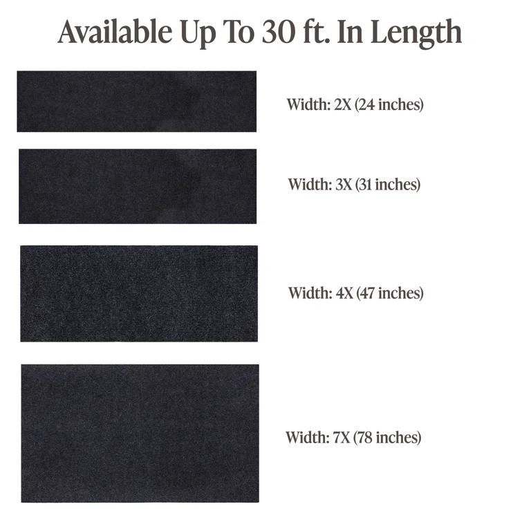 Custom Cut Non-Slip Rubberback Scrape Indoor/Outdoor Extra Long Runner Rugs for Hallway, Kitchen, Living Room, Garage, and Patio