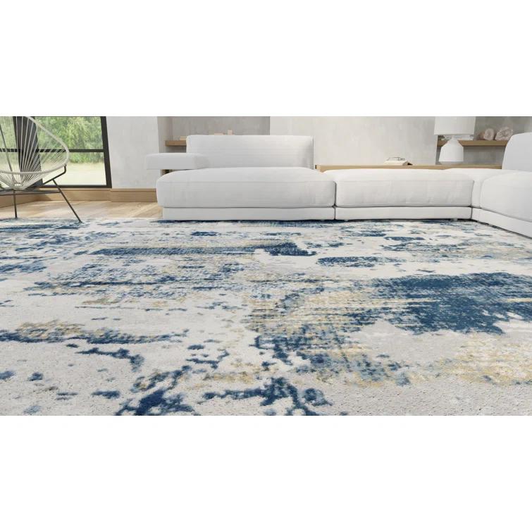 Navarra Auden Abstract Sapphire Blue Area Rug