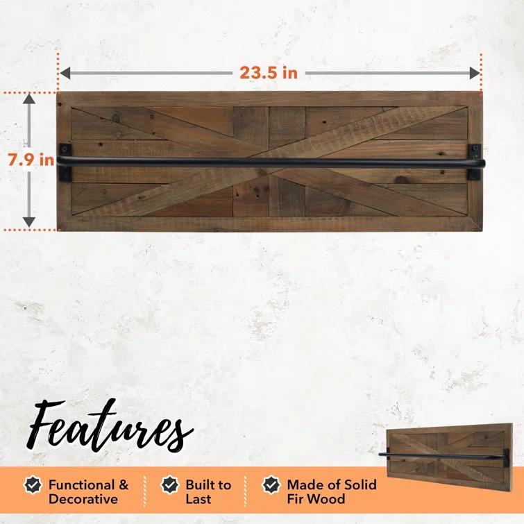 Autumn Alley Autumn Alley Rustic Farmhouse Towel Rack in Barn Wood -  Farmhouse Bathroom Décor TRK001WD