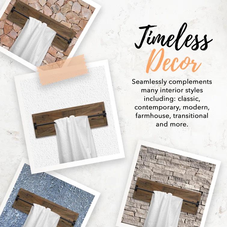 Autumn Alley Autumn Alley Rustic Farmhouse Towel Rack in Barn Wood -  Farmhouse Bathroom Décor TRK001WD