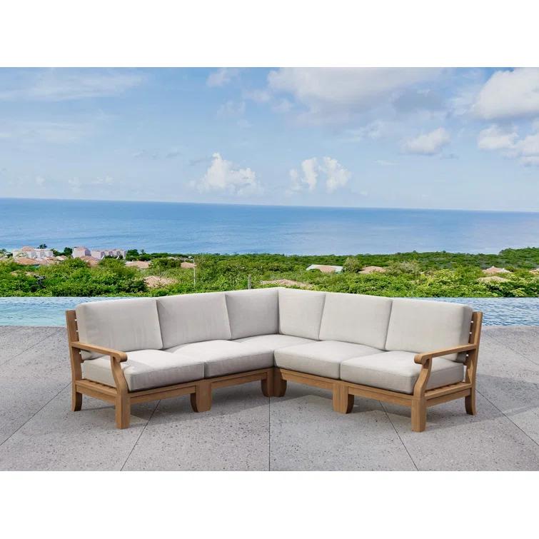 Riviera Natural Teak 5-Person Outdoor Sectional Sofa