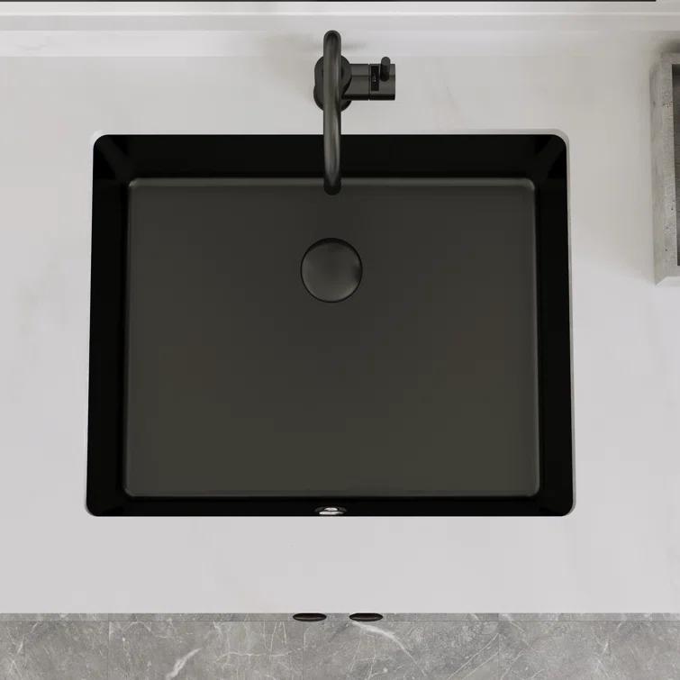 DeerValley Ursa 20" X 15.6" Rectangular Vitreous China Undermount Bathroom Sink with Overflow