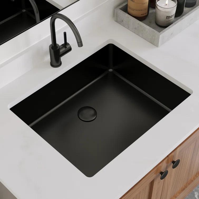 DeerValley Ursa 20" X 15.6" Rectangular Vitreous China Undermount Bathroom Sink with Overflow