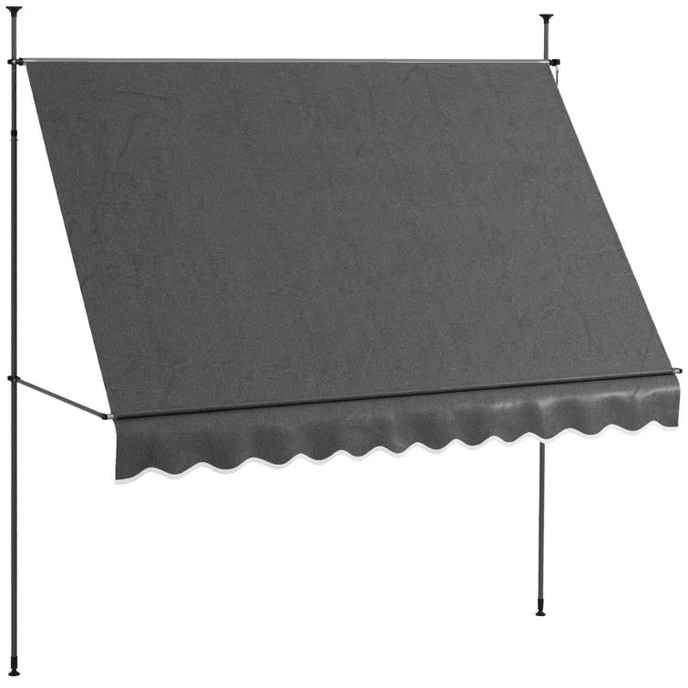 Outsunny D Polyester Cover Retractable Patio Awning