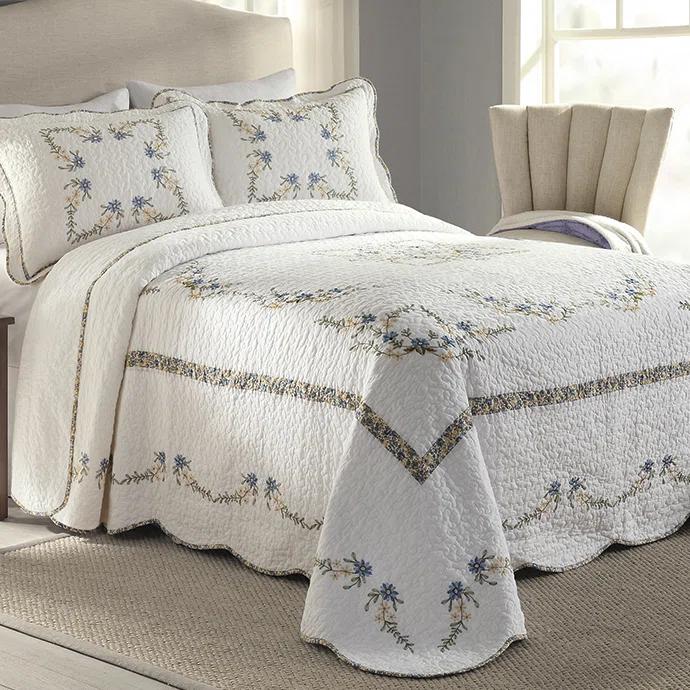 Modern Heirloom Heather Floral Embroidered Single Bedspread & Reviews | Wayfair