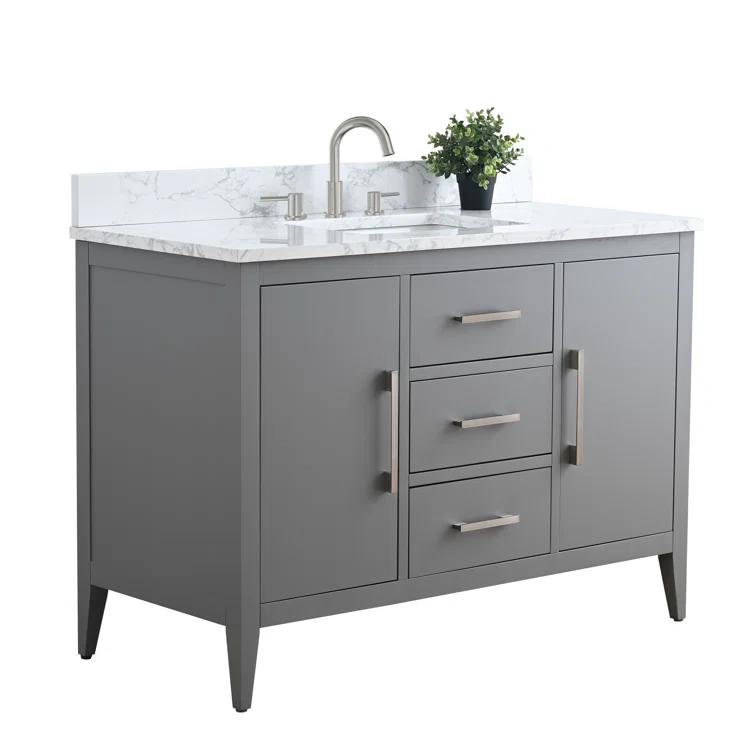 48'' Single Bathroom Vanity with Engineered Marble Top