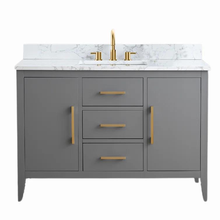 48'' Single Bathroom Vanity with Engineered Marble Top