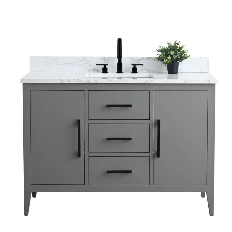 48'' Single Bathroom Vanity with Engineered Marble Top
