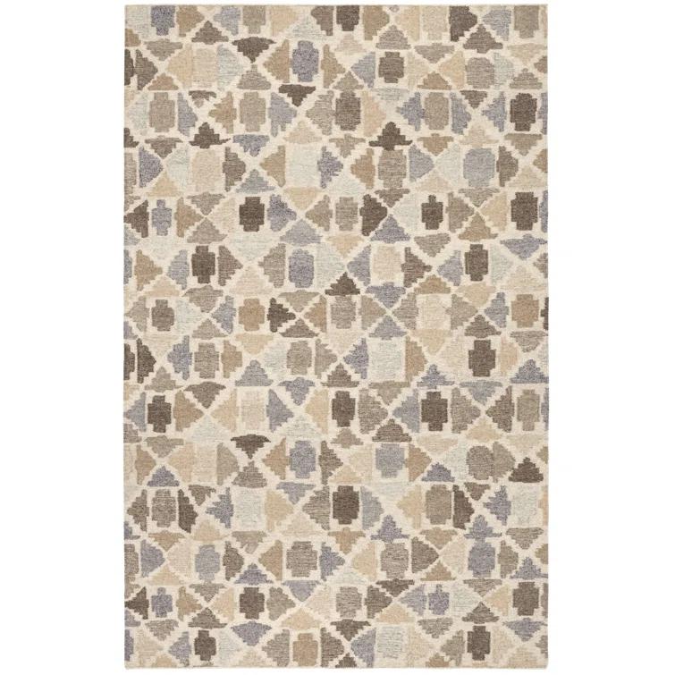 Dash and Albert Rugs Rufus Kit Kemp x Annie Selke Rufus Stone Kilim Natural Handwoven Wool Rug