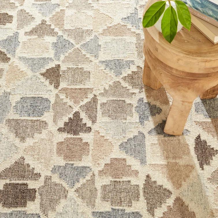 Dash and Albert Rugs Rufus Kit Kemp x Annie Selke Rufus Stone Kilim Natural Handwoven Wool Rug