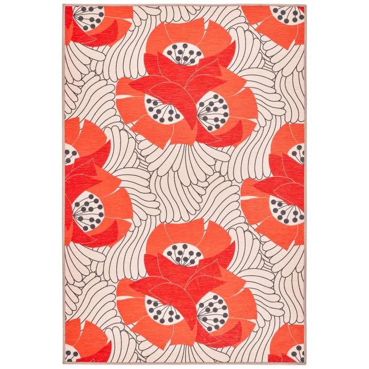 Annie Selke - Dash & Albert Japanese Poppy Multi Machine Washable Rug, 8x10, Multi