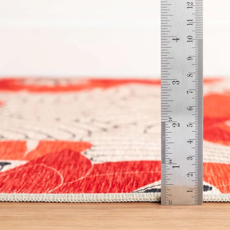Annie Selke - Dash & Albert Japanese Poppy Multi Machine Washable Rug, 8x10, Multi