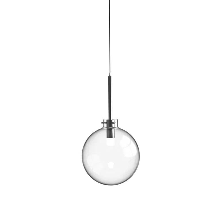Blackjack Lighting Sphere Clear Glass Single Pendant