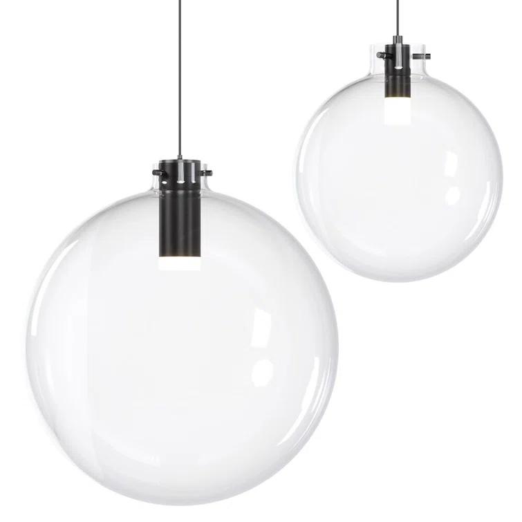 Blackjack Lighting Sphere Clear Glass Single Pendant