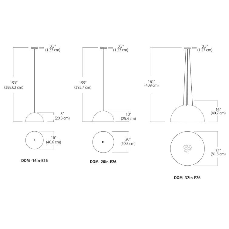 Blackjack Lighting Domos Pendant - E26 Socket