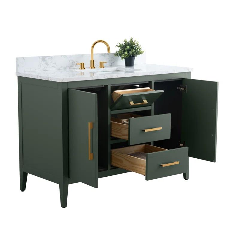 48'' Single Bathroom Vanity with Engineered Marble Top
