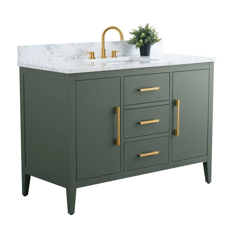 48'' Single Bathroom Vanity with Engineered Marble Top