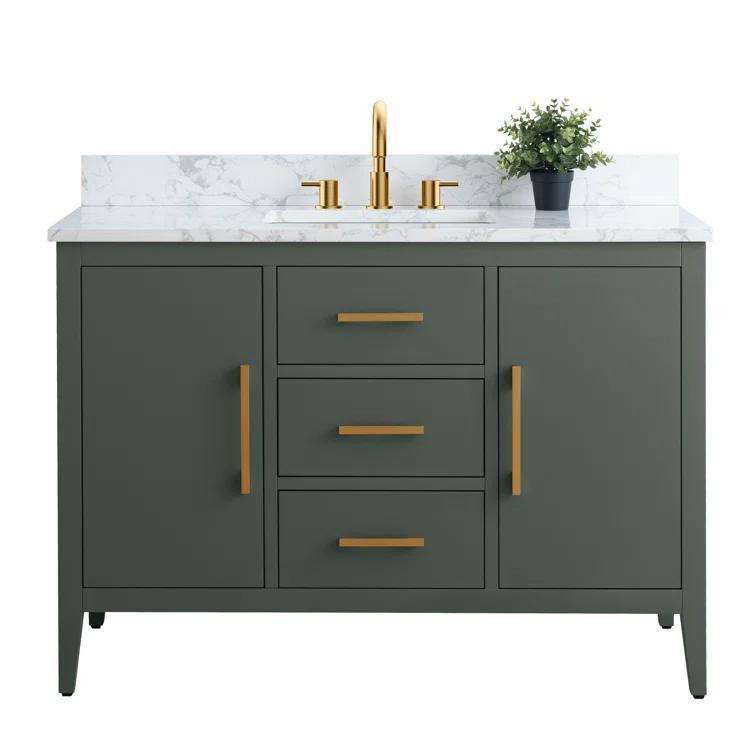 48'' Single Bathroom Vanity with Engineered Marble Top