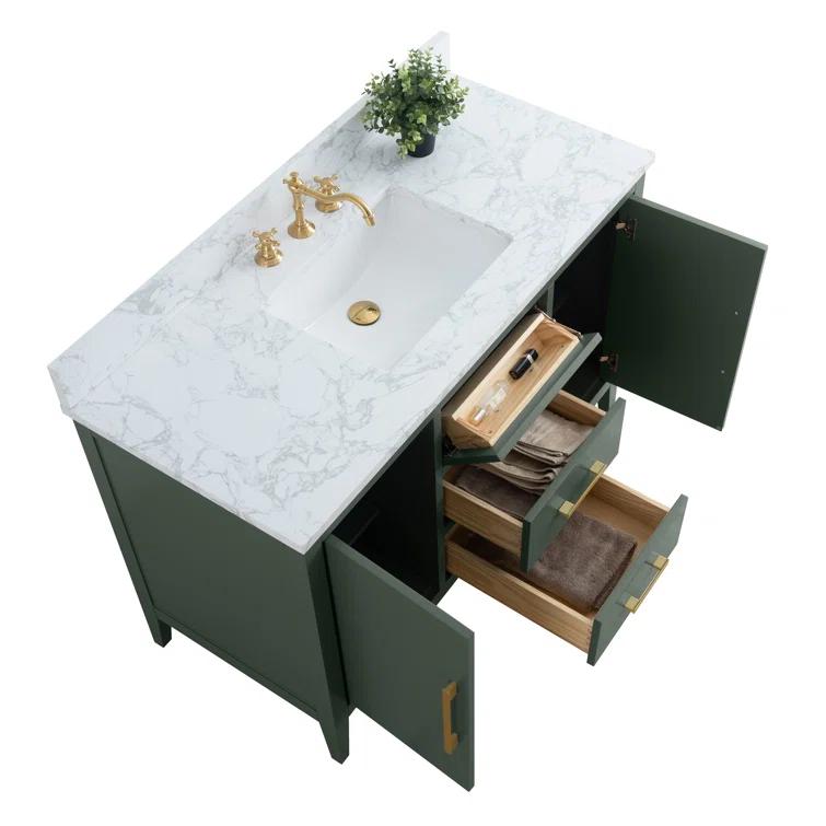48'' Single Bathroom Vanity with Engineered Marble Top