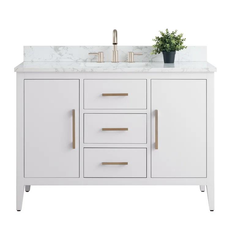 48'' Single Bathroom Vanity with Engineered Marble Top