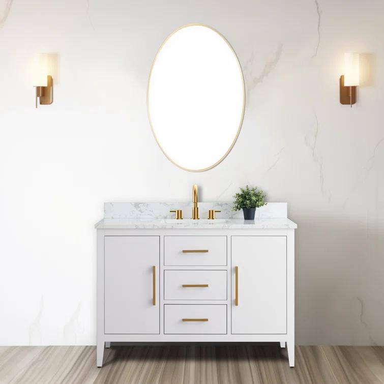 48'' Single Bathroom Vanity with Engineered Marble Top