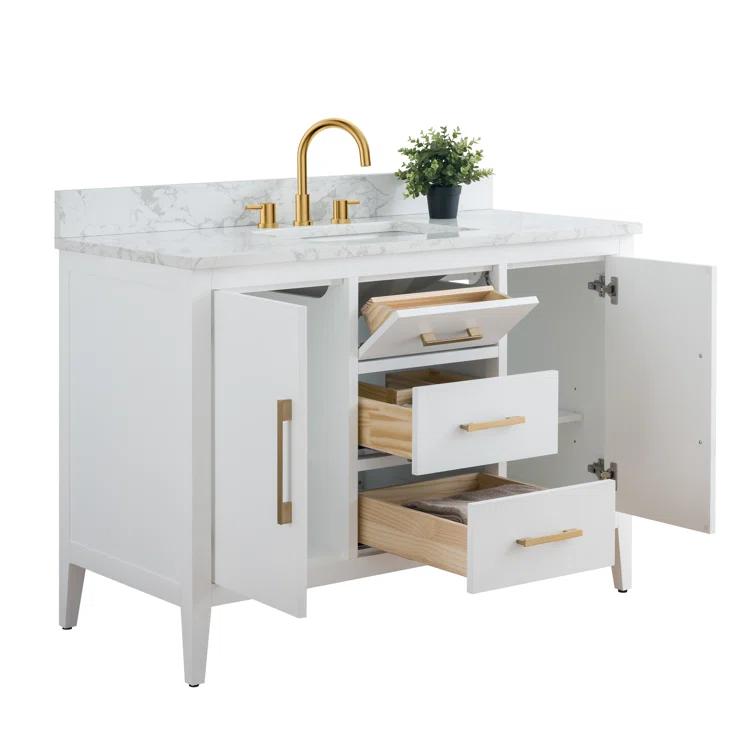 48'' Single Bathroom Vanity with Engineered Marble Top