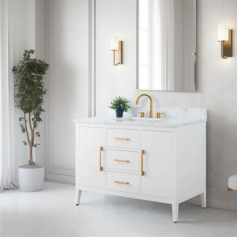 48'' Single Bathroom Vanity with Engineered Marble Top
