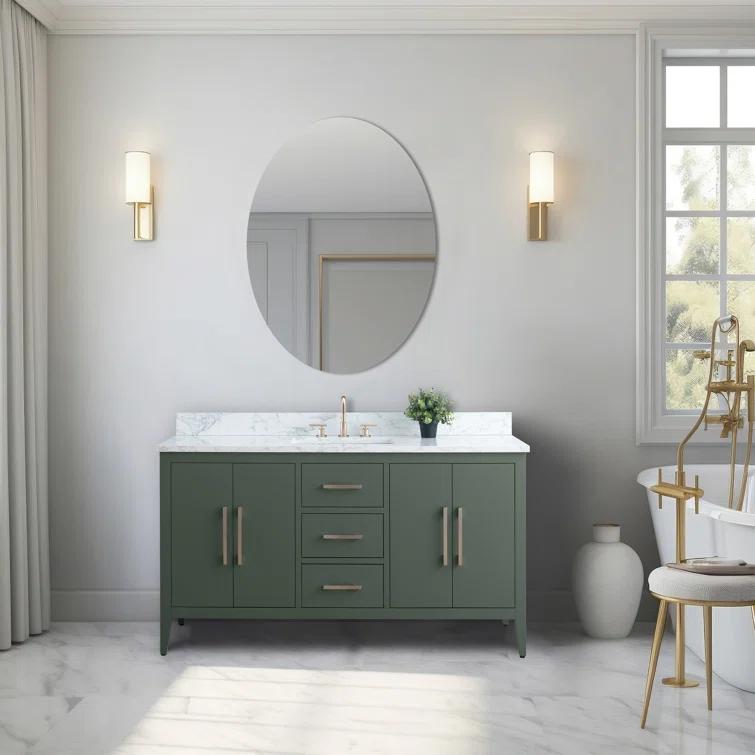 60'' Single Bathroom Vanity with Engineered Marble Top