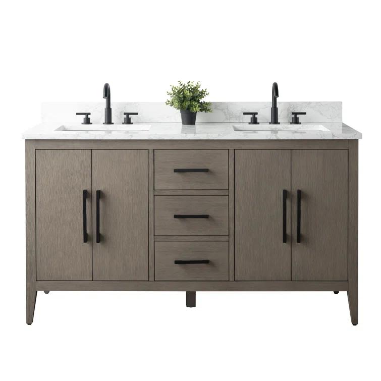 60" Double Bathroom Vanity Set