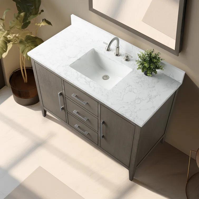 48'' Single Bathroom Vanity with Engineered Marble Top