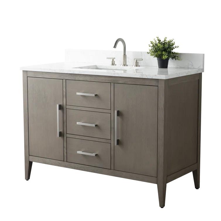 48'' Single Bathroom Vanity with Engineered Marble Top