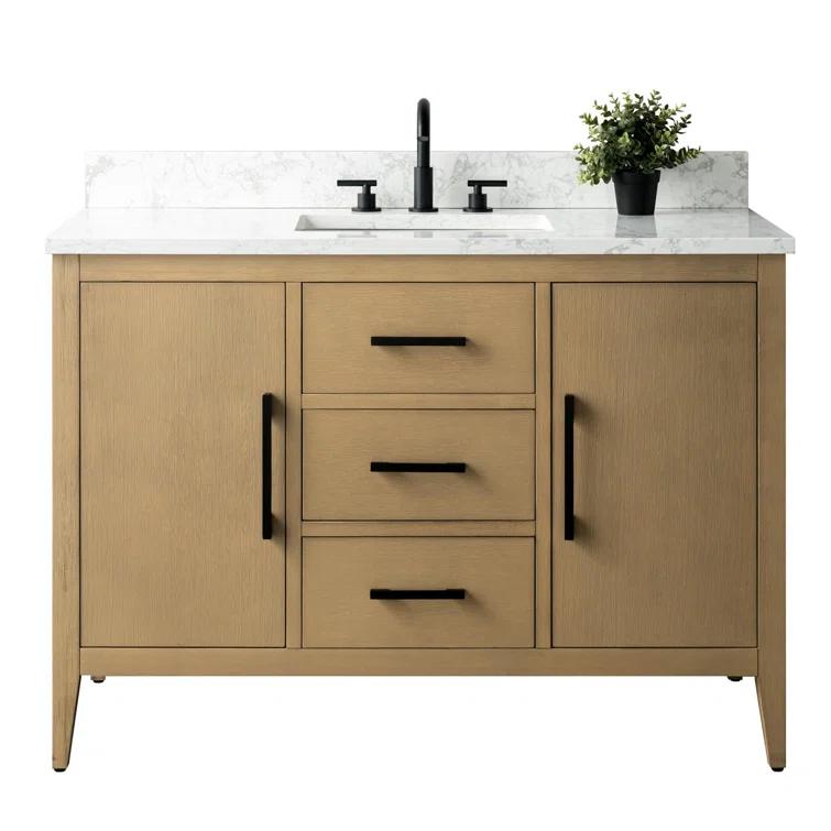 48'' Single Bathroom Vanity with Engineered Marble Top