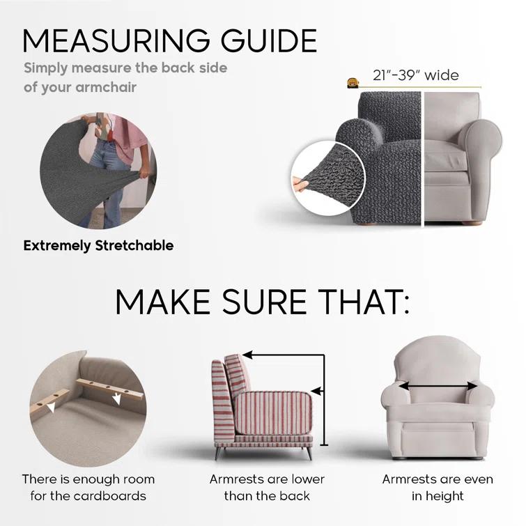 Stretchy Slipcover for Armchair- Premium Quality & Style - Jacquard Collection