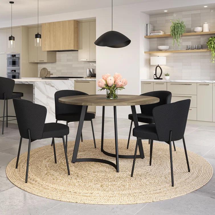 Joelle 4 - Person Solid Wood Top Double Pedestal Dining Set