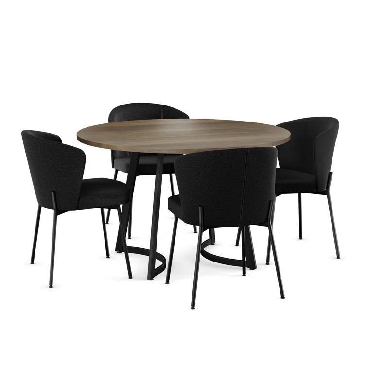 Joelle 4 - Person Solid Wood Top Double Pedestal Dining Set