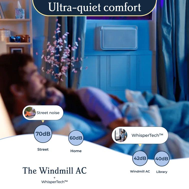 Windmill 10,000 BTU Inverter Window Air Conditioner with WhisperTech - Ultra-Quiet & Smart, Cools up to 450 Sq. Ft. - #1 Easy Install, App/Wi-Fi, Voice-Enabled, Remote Control, Energy Star