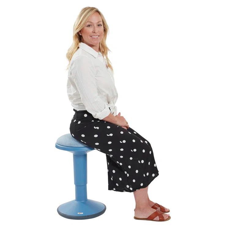 ECR4Kids ECR4Kids Sitwell Wobble Stool with Cushion, Adjustable Height, Active Seating