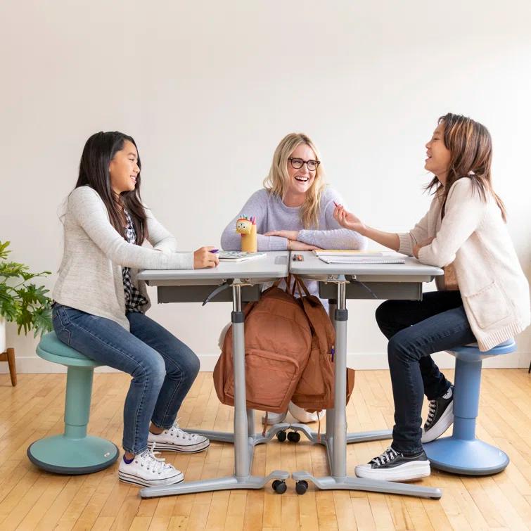 ECR4Kids ECR4Kids Sitwell Wobble Stool with Cushion, Adjustable Height, Active Seating