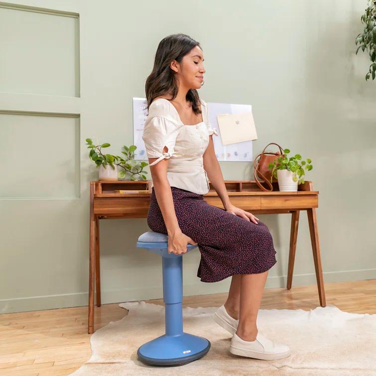 ECR4Kids ECR4Kids Sitwell Wobble Stool with Cushion, Adjustable Height, Active Seating