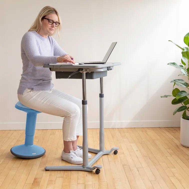 ECR4Kids ECR4Kids Sitwell Wobble Stool with Cushion, Adjustable Height, Active Seating