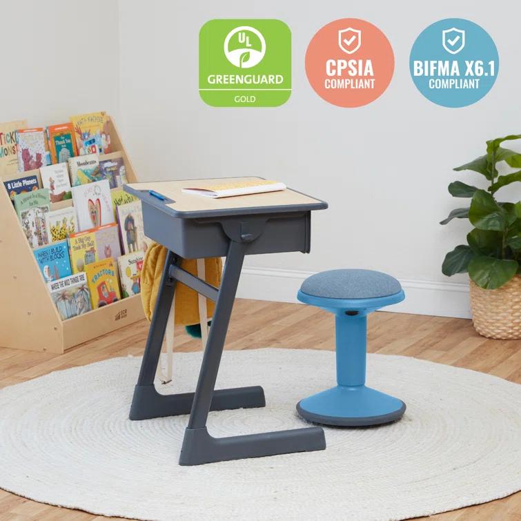 ECR4Kids ECR4Kids Sitwell Wobble Stool with Cushion, Adjustable Height, Active Seating