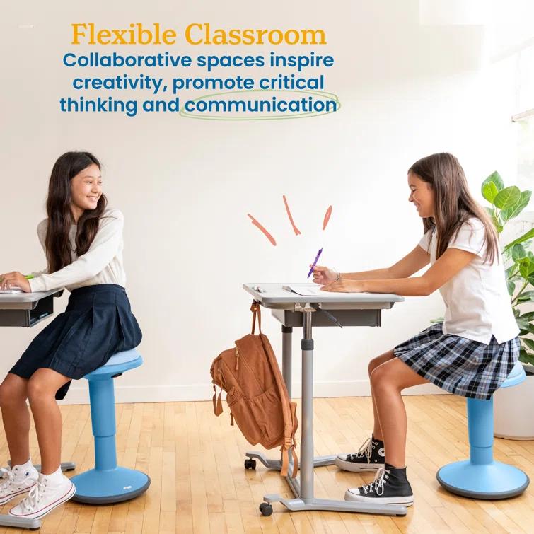ECR4Kids ECR4Kids Sitwell Wobble Stool with Cushion, Adjustable Height, Active Seating