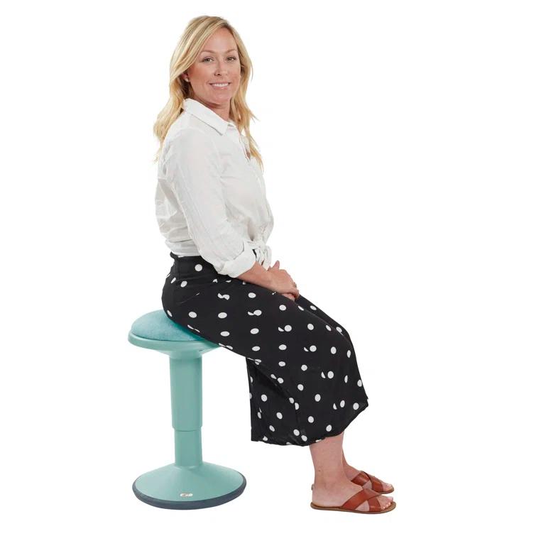 ECR4Kids Sitwell Wobble Stool with Cushion, Adjustable Height, Active Seating