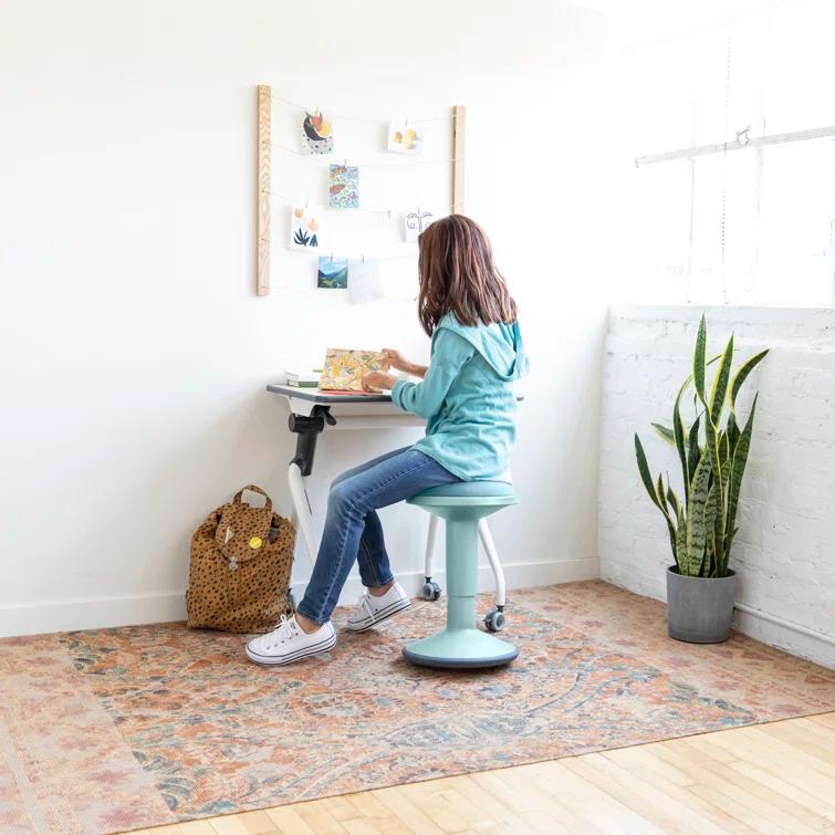 ECR4Kids Sitwell Wobble Stool with Cushion, Adjustable Height, Active Seating